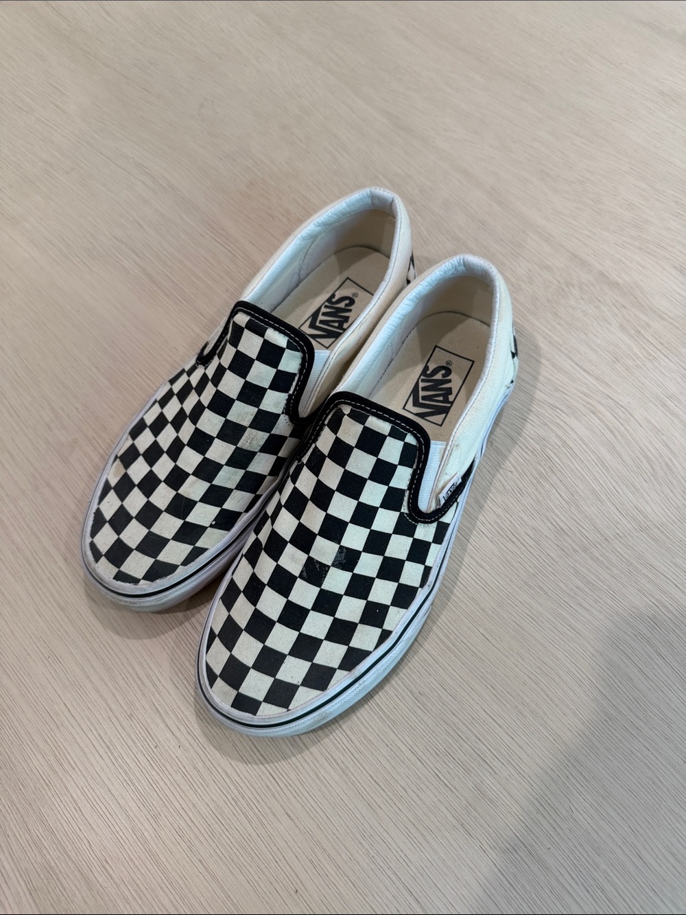 Vans Checkerboard Slip-On Sneakers - Black & White